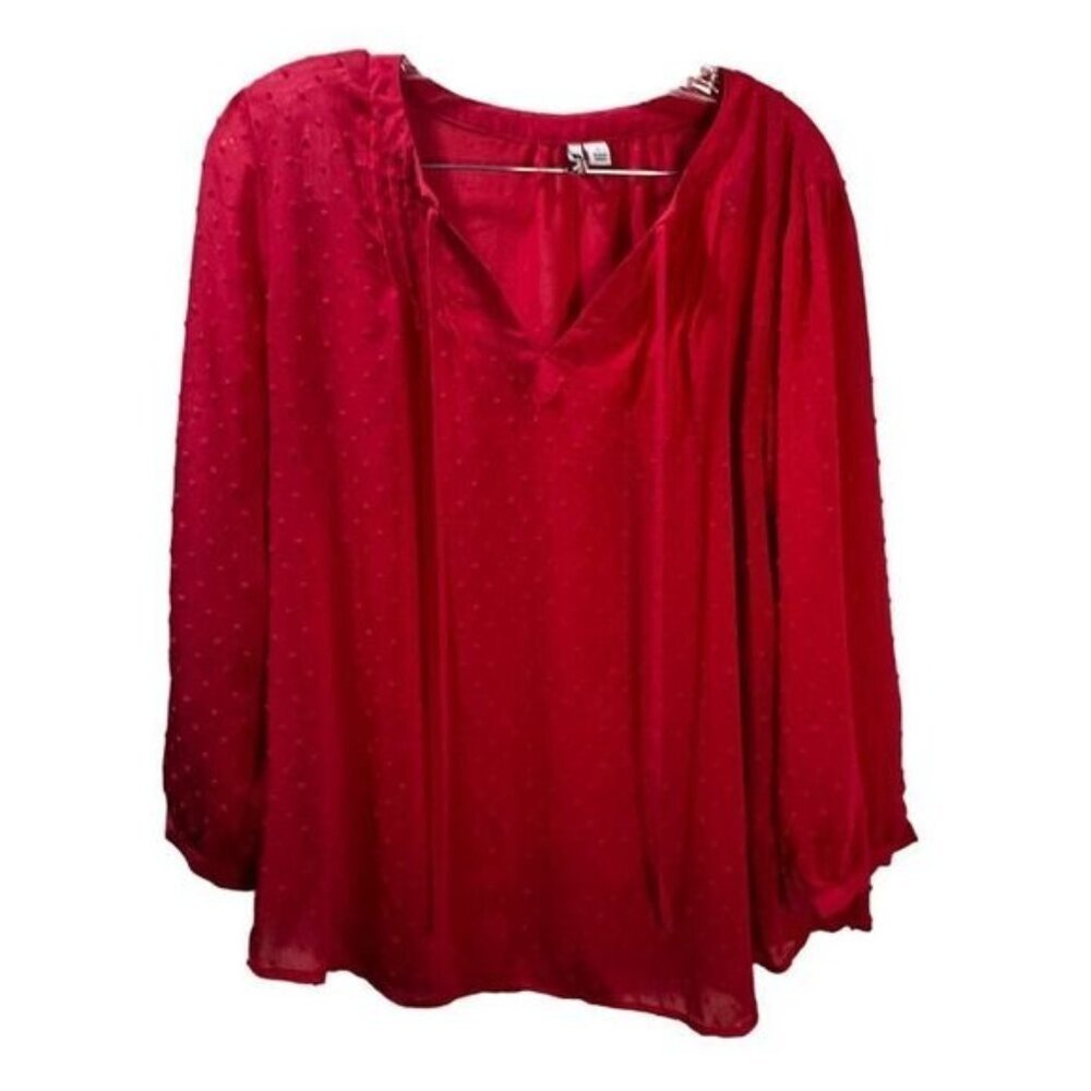 New ELLE‎ Chiffon Lace Long Sleeves Blouse Large